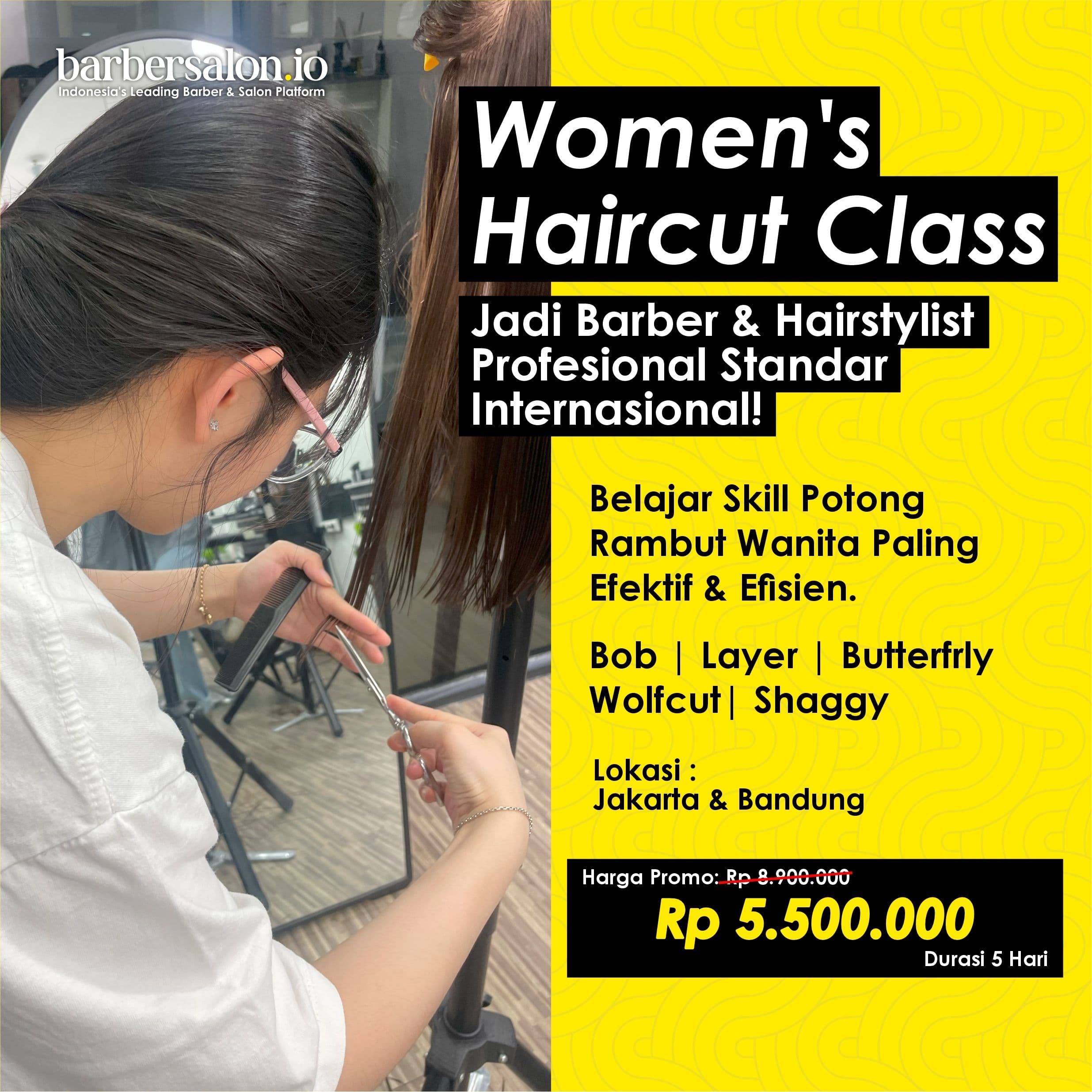 Akademi Offline Women Hair Cut (Bandung)